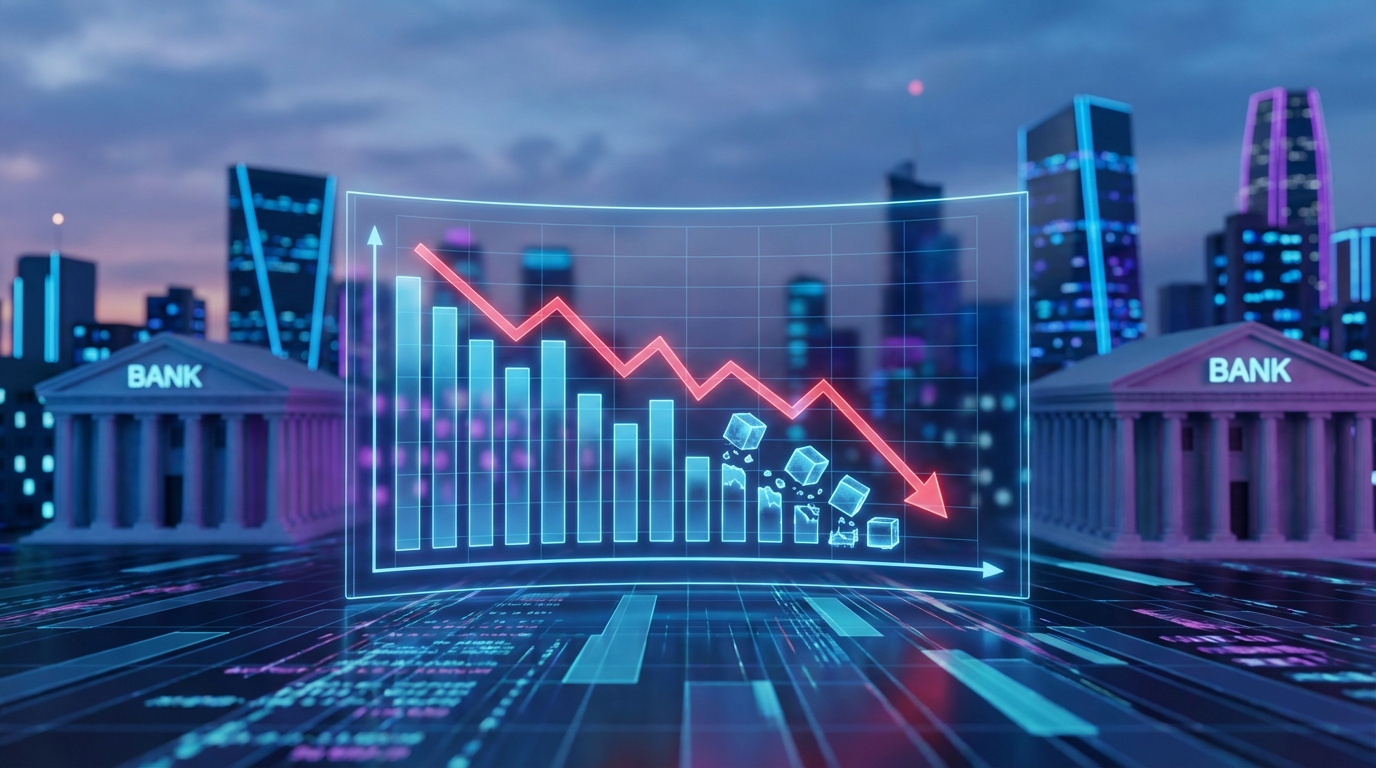 กราฟราคา Bitcoin ร่วงลง แสดงถึง Bitcoin Open Interest ที่ลดลง