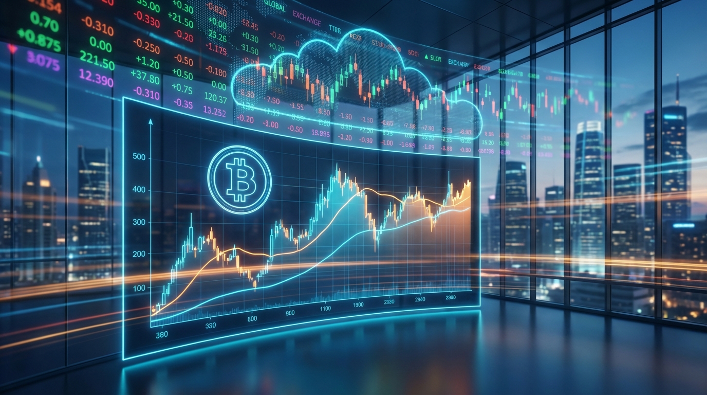 กราฟราคา Bitcoin แสดงแนวโน้ม sideway