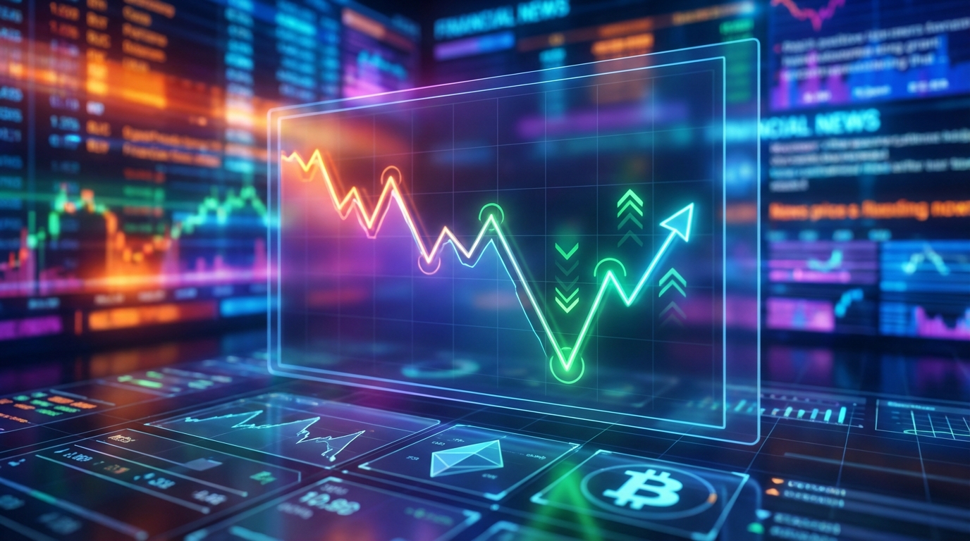 กราฟราคา Bitcoin แสดงแนวโน้มขาลงและสัญญาณการกลับตัว