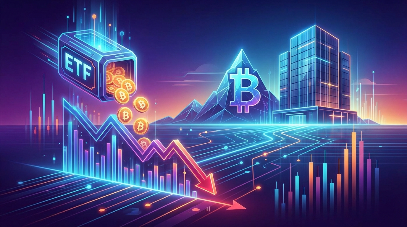 ภาพแสดงการไหลออกของ Bitcoin ETF โดยมี BlackRock เป็นส่วนหนึ่งของภาพ
