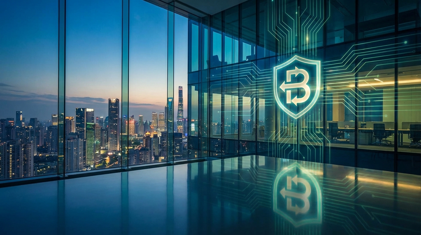 โลโก้ BitGo กับองค์ประกอบเอเชีย สื่อถึงการเงินสถาบันและคริปโตเคอร์เรนซี