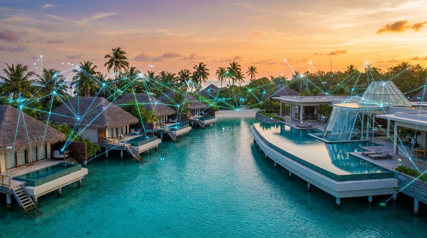 ภาพรีสอร์ทในมัลดีฟส์ที่มีการแปลงหนี้เป็นโทเคน