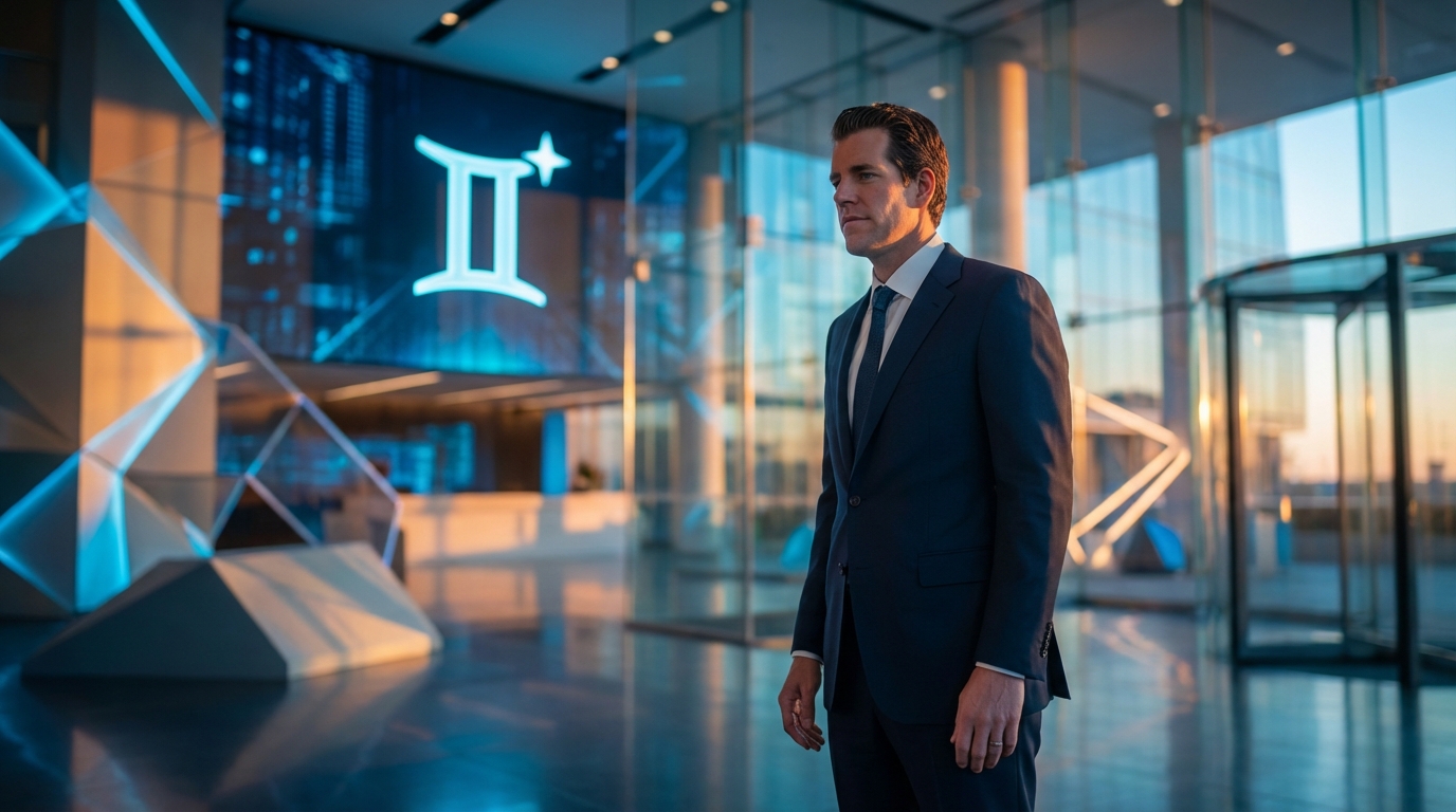 Tyler Winklevoss แห่ง Gemini กับโลโก้ Gemini