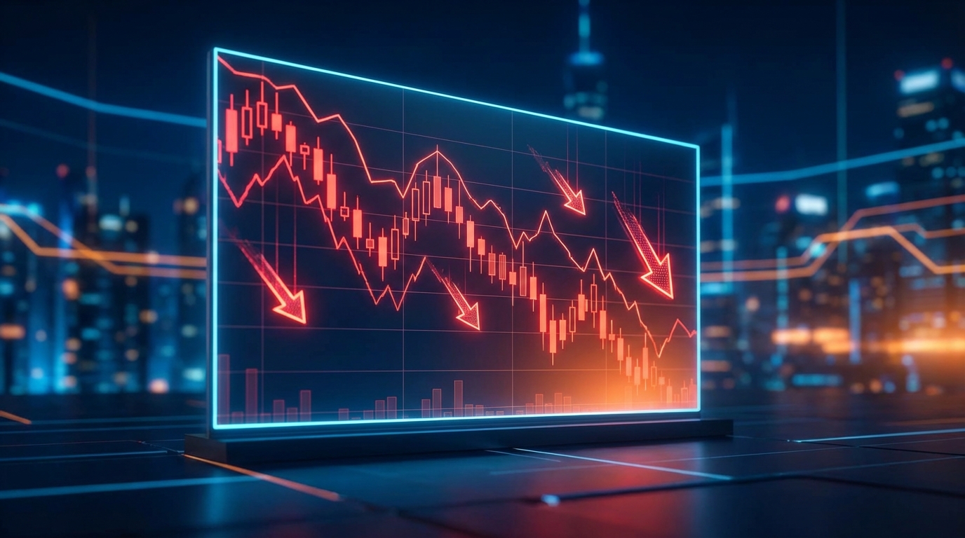 กราฟราคา Bitcoin ร่วงลง
