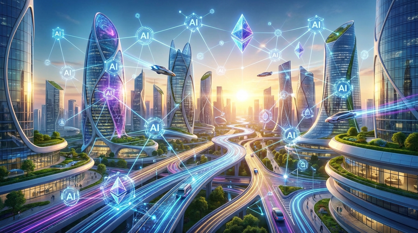 ภาพแสดงความเชื่อมโยงระหว่าง AI กับคริปโตเคอร์เรนซี