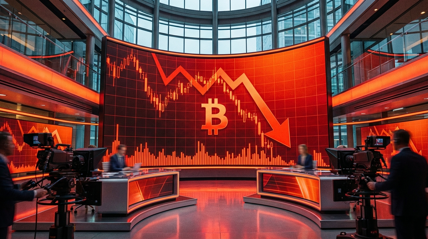 กราฟราคา Bitcoin ร่วงลงอย่างรวดเร็ว