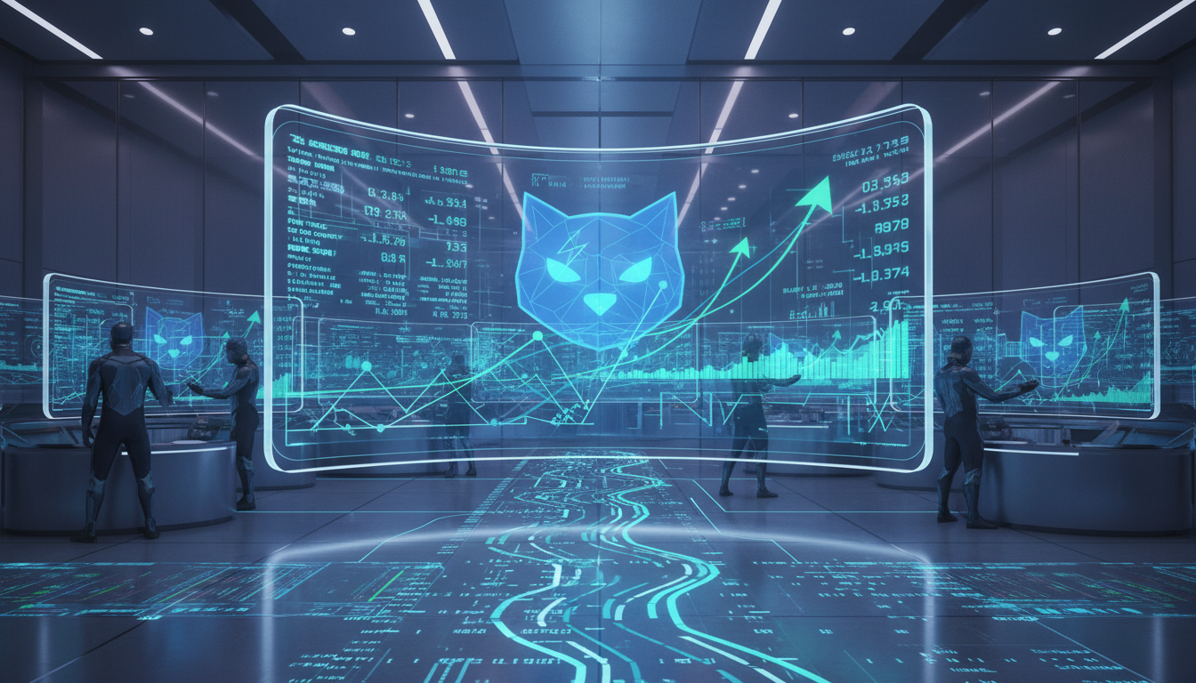 ภาพหน้าจอเทรดในตลาดหุ้นอนาคต มีโลโก้ MrBeast แสดงถึงการเทรดวงใน