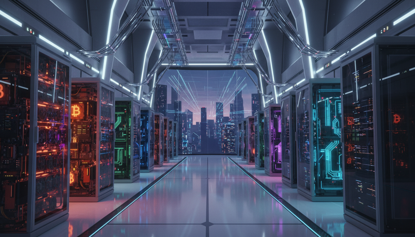 Hut 8 Data Center พร้อมเครื่องขุด Bitcoin และ AI Server