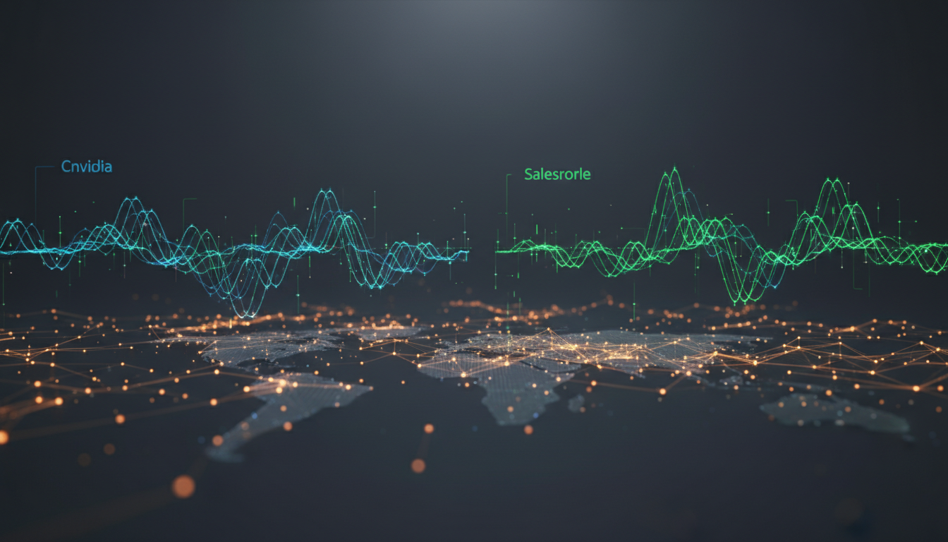 กราฟราคาหุ้น Nvidia และ Salesforce