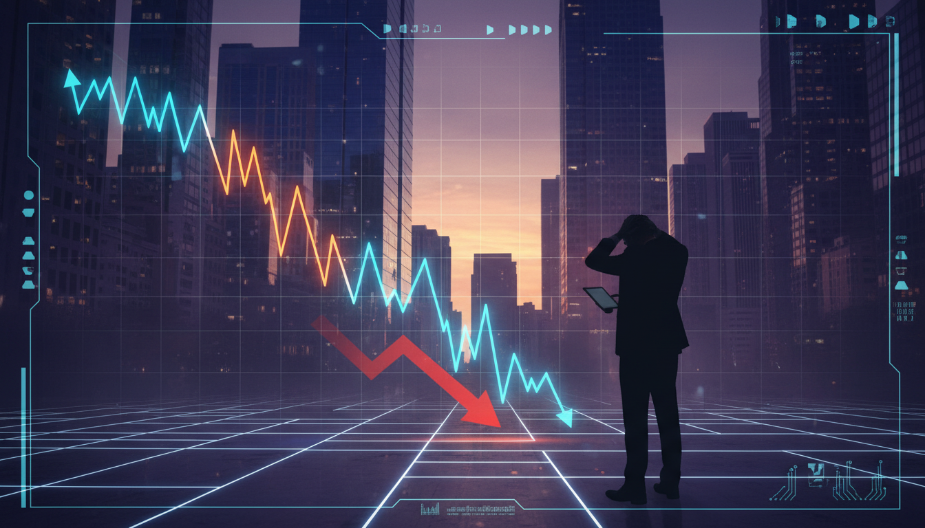 กราฟราคา Bitcoin ร่วง นักธุรกิจกังวล