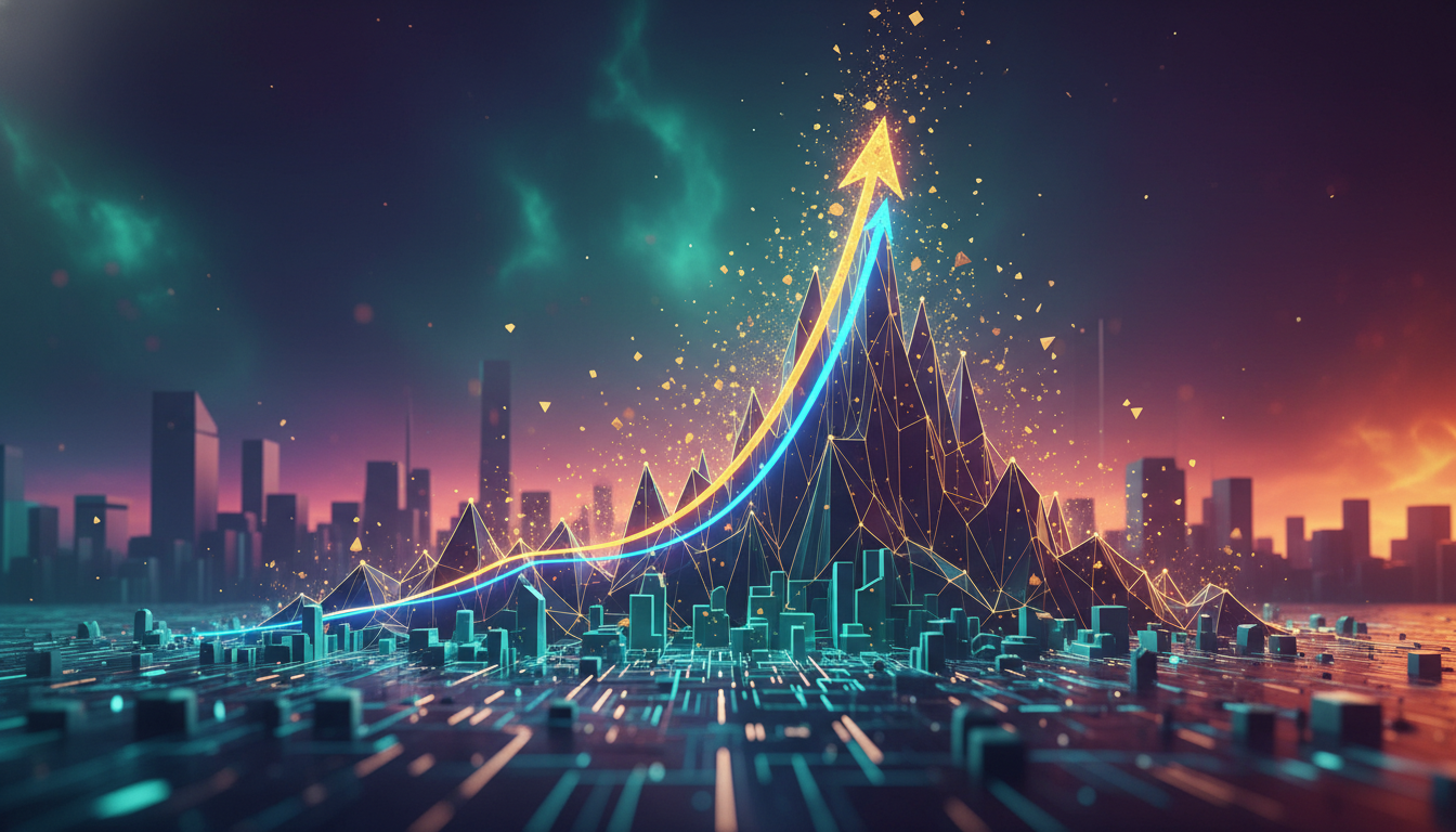 กราฟราคา Bitcoin พุ่งสูงขึ้น