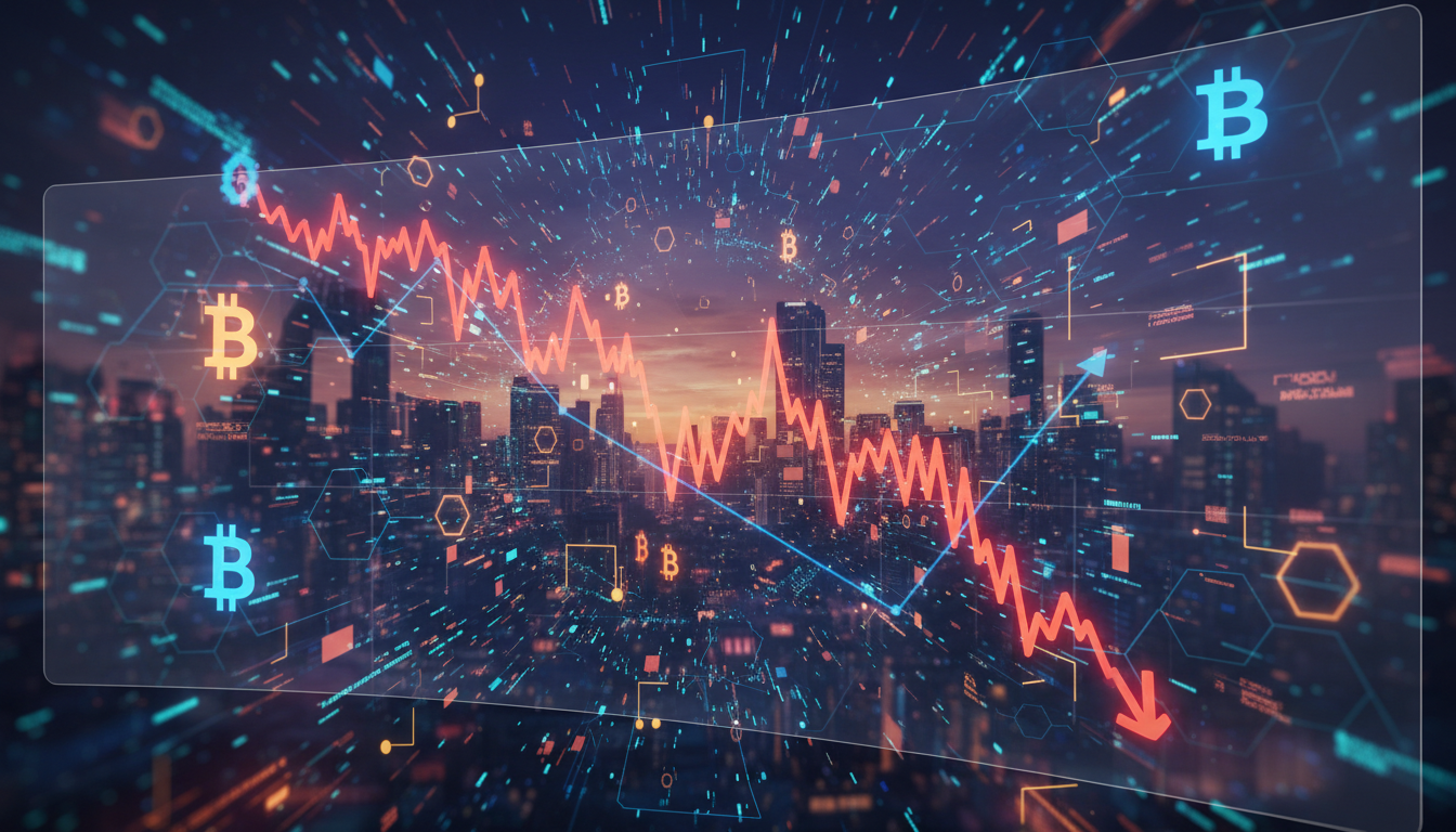 กราฟราคา Bitcoin แสดงแนวโน้มขาลง