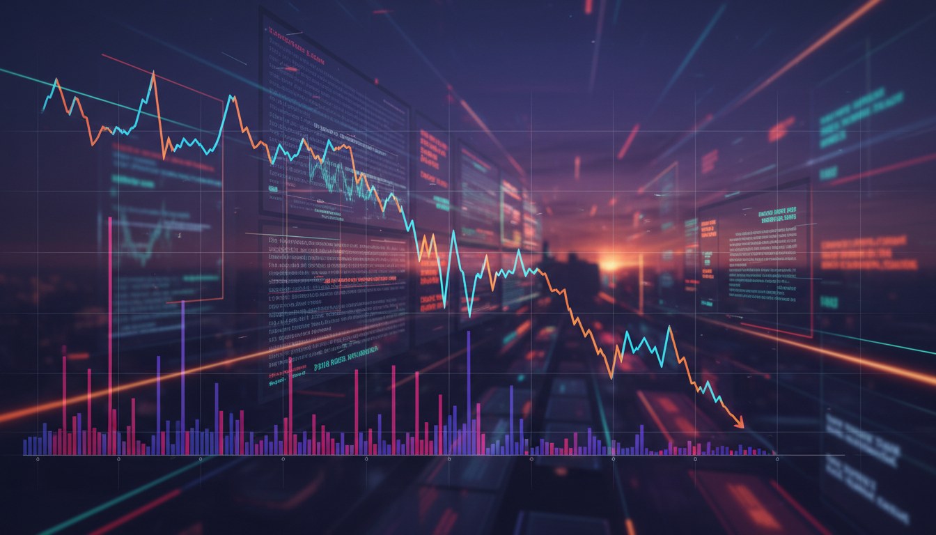 กราฟราคา Bitcoin แสดงแนวโน้มขาลง