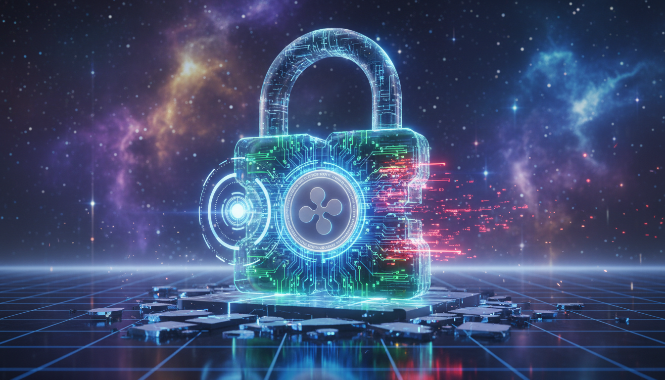 ช่องโหว่ XRPL: ภาพแสดงเหรียญ XRP ที่ถูกล็อคด้วยกุญแจดิจิทัล