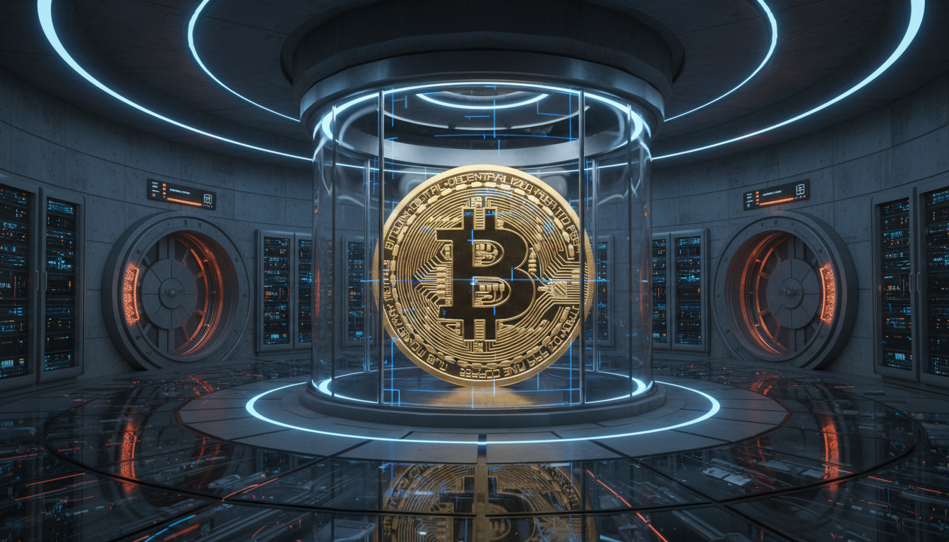 Bitcoin ในตู้นิรภัย สื่อถึงการลงทุนระยะยาวที่ปลอดภัย