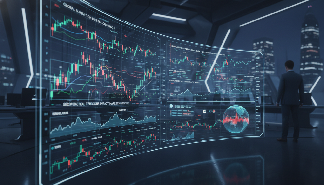 หน้าจอเทรดคริปโตแสดงกราฟและข่าว สหรัฐฯ โจมตีอิหร่าน