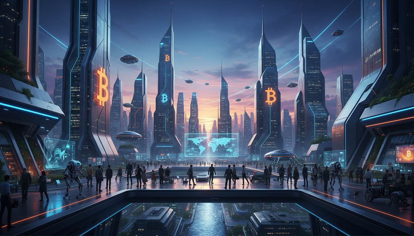 AI แย่งงาน ดันราคา Bitcoin ภาพแสดงอนาคตที่ AI ทำงานร่วมกับมนุษย์