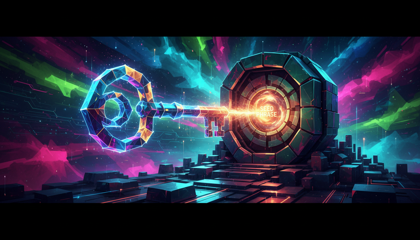 ภาพกุญแจและห้องนิรภัย แสดงถึงความสำคัญของการรักษาความปลอดภัย Seed Phrase