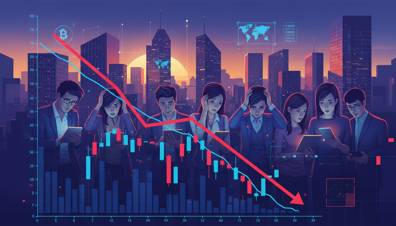 กราฟราคา Bitcoin Futures ลดลง นักลงทุนกังวล