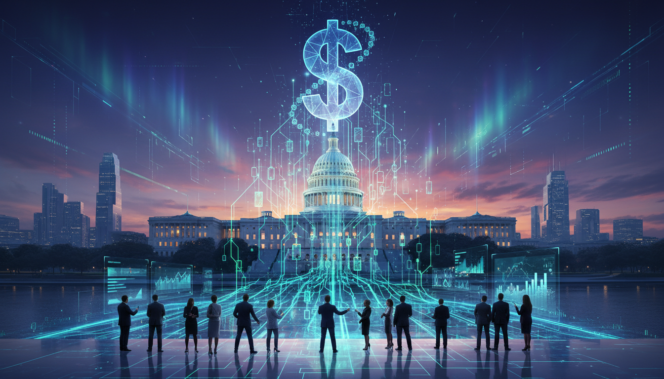 ภาพแสดงอนาคตของสกุลเงินดิจิทัลและการพิจารณา CBDC ในสภาคองเกรส