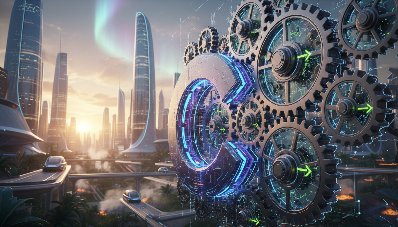 โลโก้ Cardano พร้อมเฟือง Project Catalyst หมุน แสดงถึงการเปลี่ยนแปลง