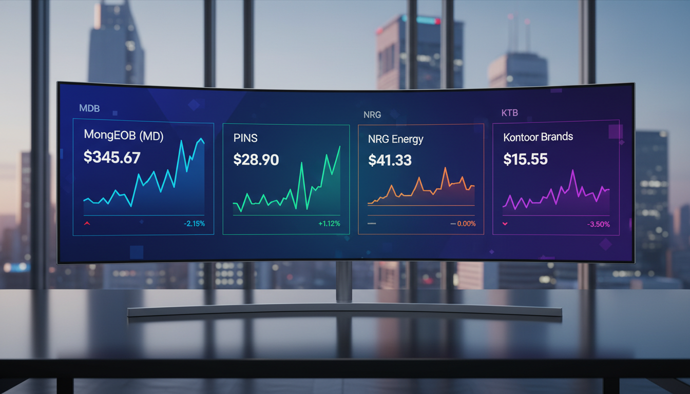 ราคาหุ้น MongoDB, Pinterest, NRG Energy และ Kontoor Brands ผันผวน