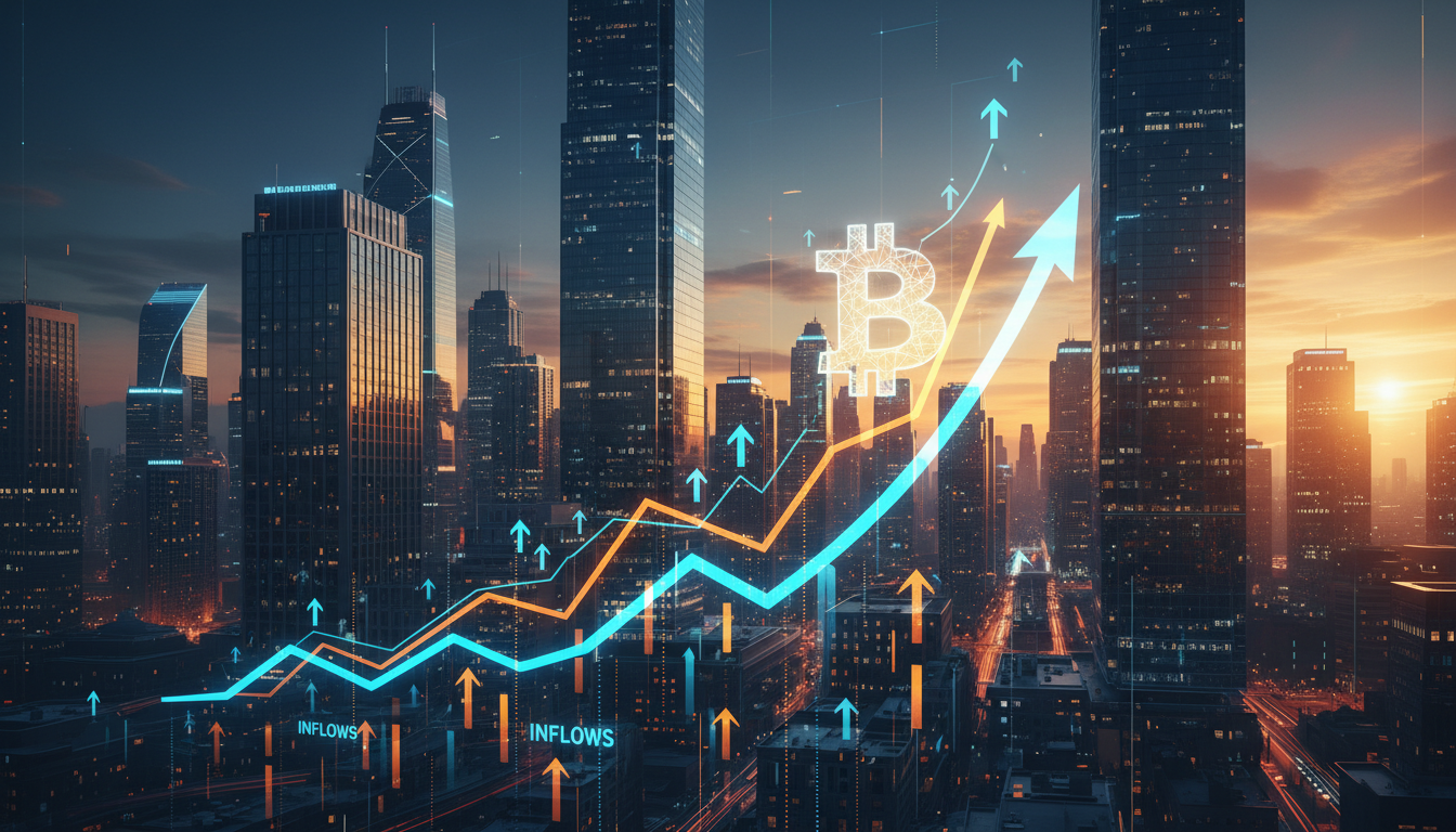 กราฟแสดงการไหลเข้าของ Bitcoin ETF กับราคา Bitcoin