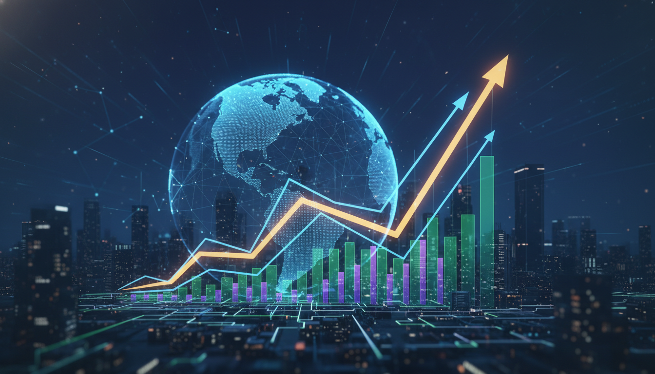 กราฟราคา Bitcoin พุ่งสูงขึ้น แสดงถึงตลาดคริปโตที่มีการเติบโต