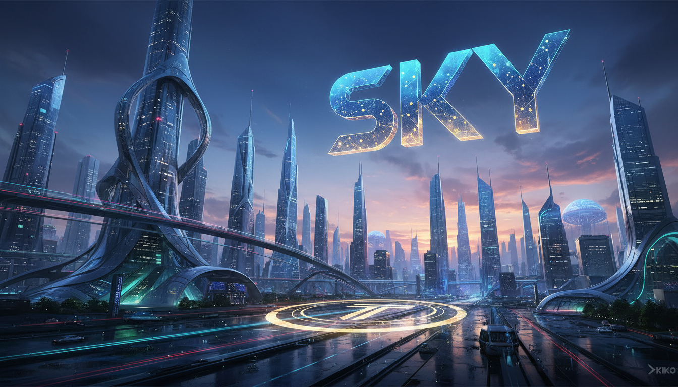 ภาพ Sky Token ลอยอยู่เหนือนครดิจิทัล