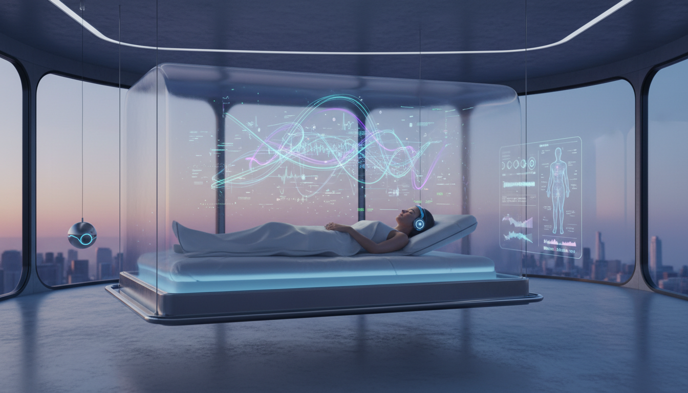 ภาพแสดงเทคโนโลยี AI ติดตามการนอนหลับของ Eight Sleep