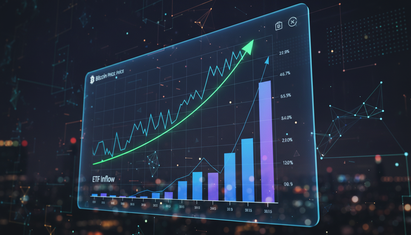 กราฟราคา Bitcoin พุ่งขึ้นจากแรงหนุน Bitcoin ETF