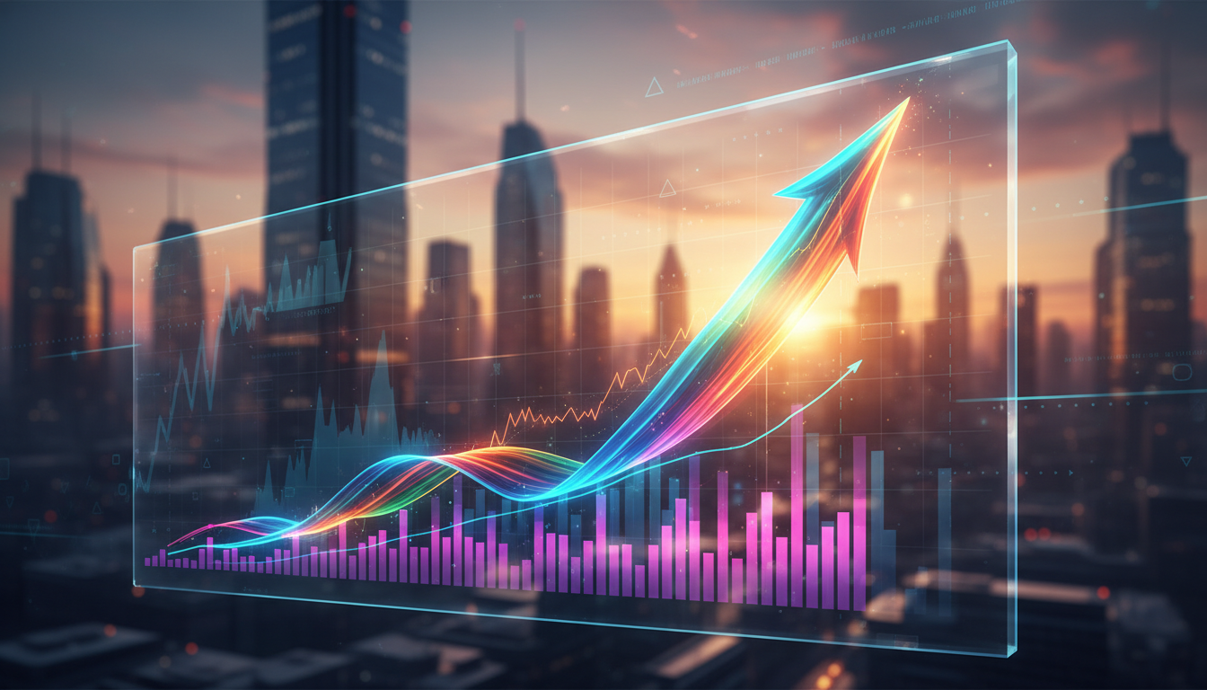 กราฟราคา Bitcoin แสดงแนวโน้มขาขึ้น