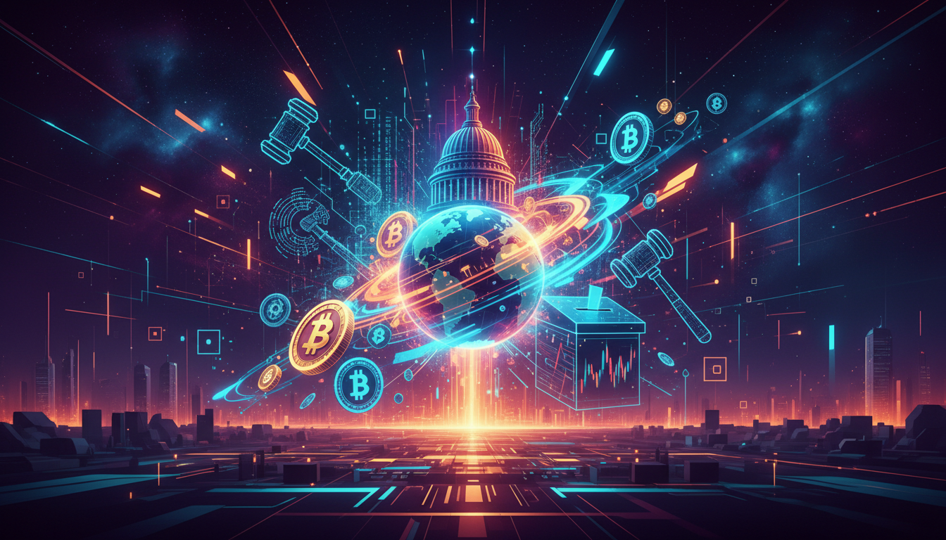 ภาพแสดงความเชื่อมโยงระหว่างคริปโตเคอร์เรนซีและการเมือง