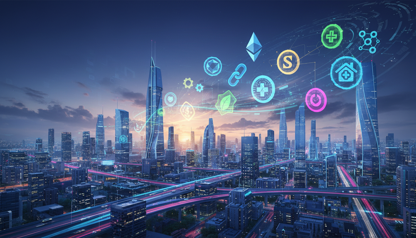 ภาพแสดง altcoin ที่มี use case จริง ท่ามกลางเมืองดิจิทัล