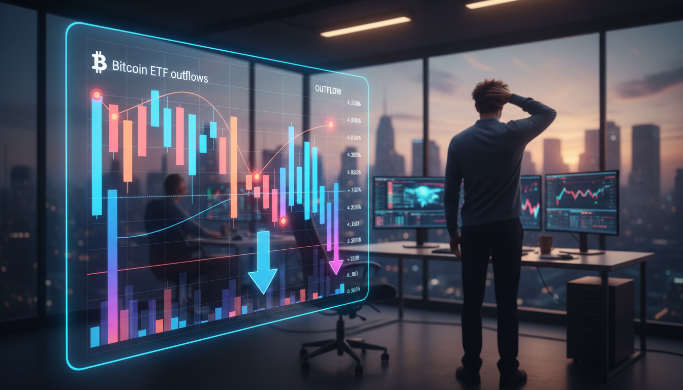 กราฟแสดงเงินไหลออกจาก Bitcoin ETF นักลงทุนกังวล