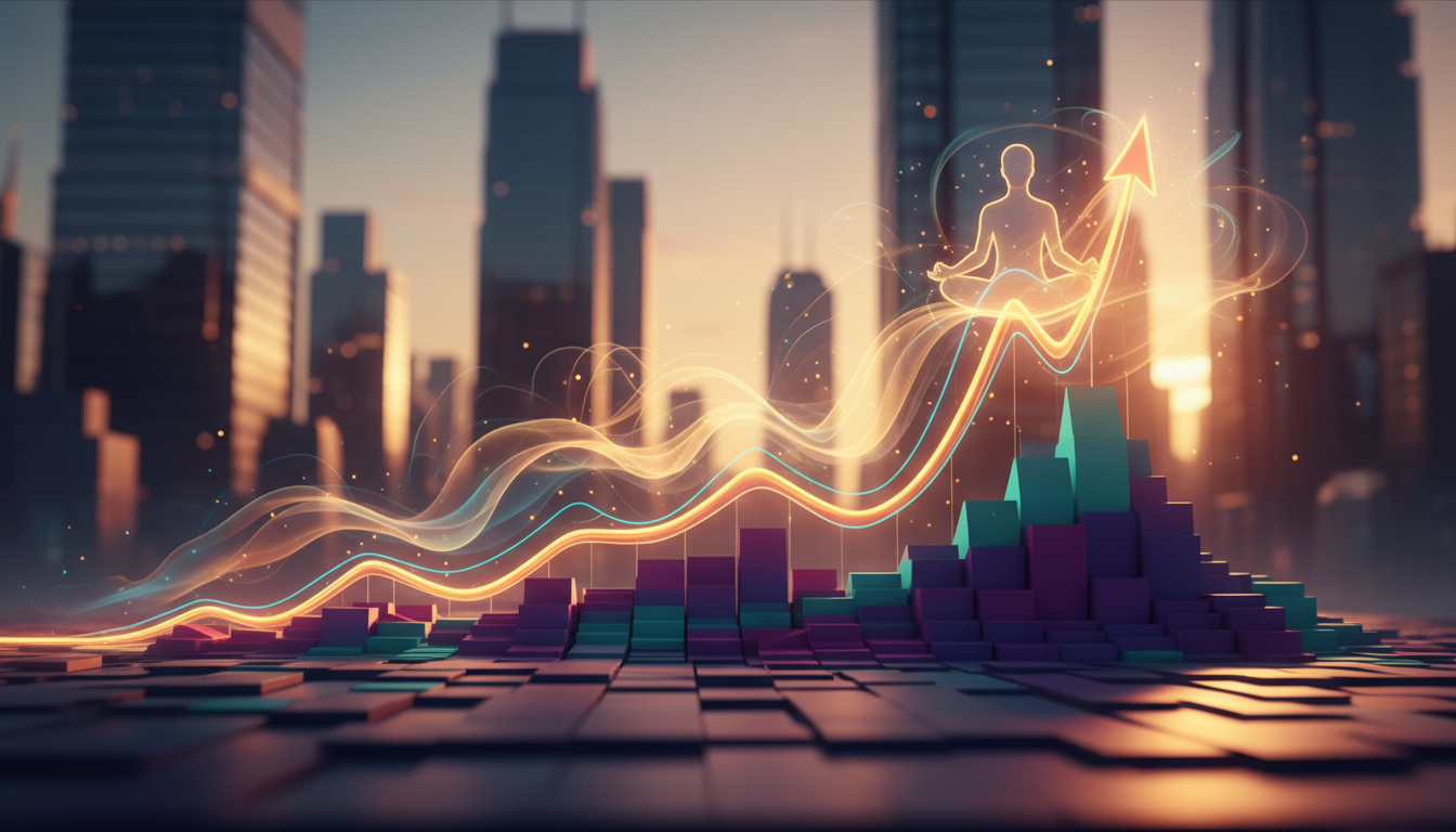 กราฟราคา Bitcoin แสดงการเติบโตในระยะยาว