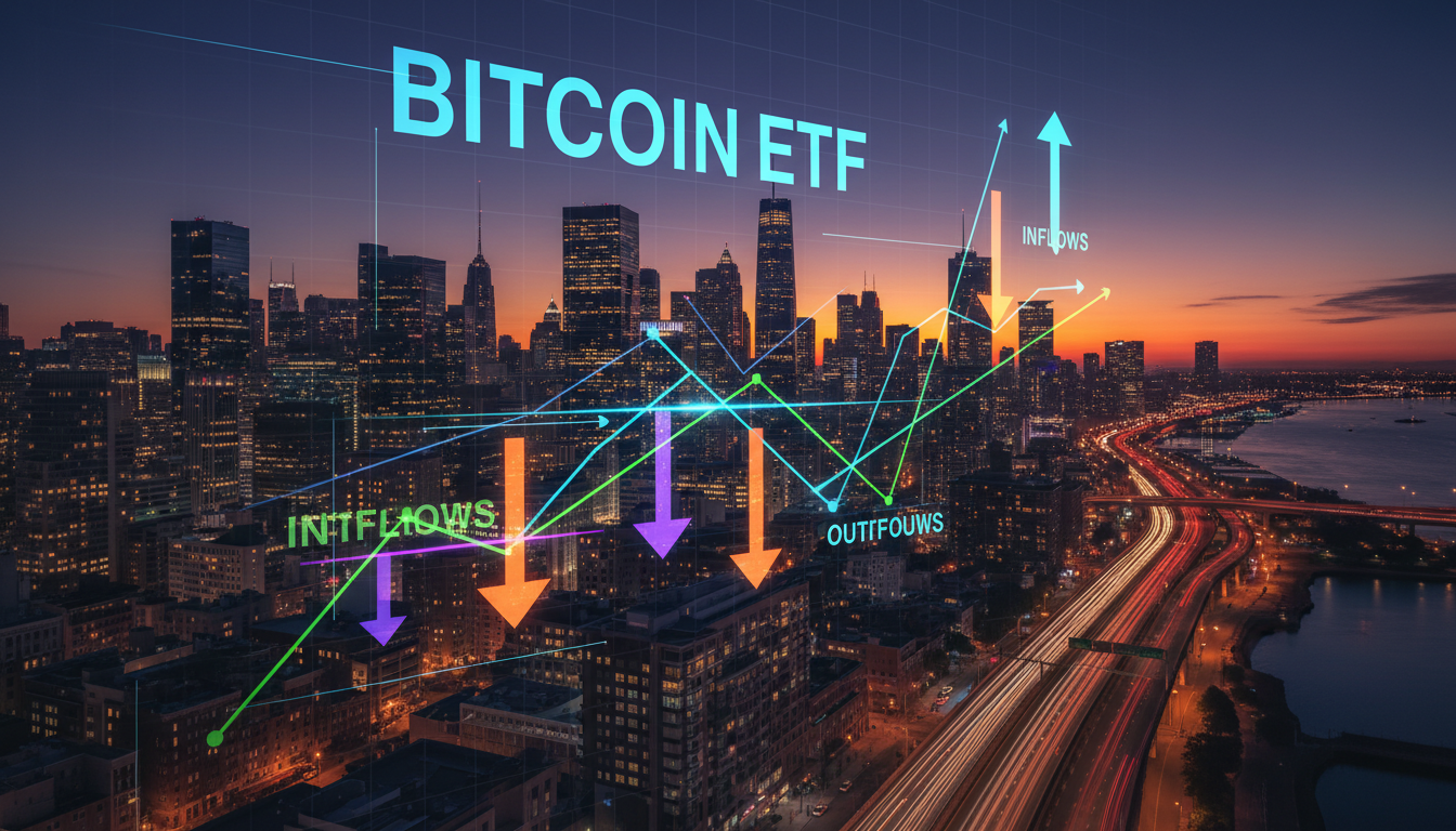 กราฟแสดงการไหลเข้าและออกของ Bitcoin ETF