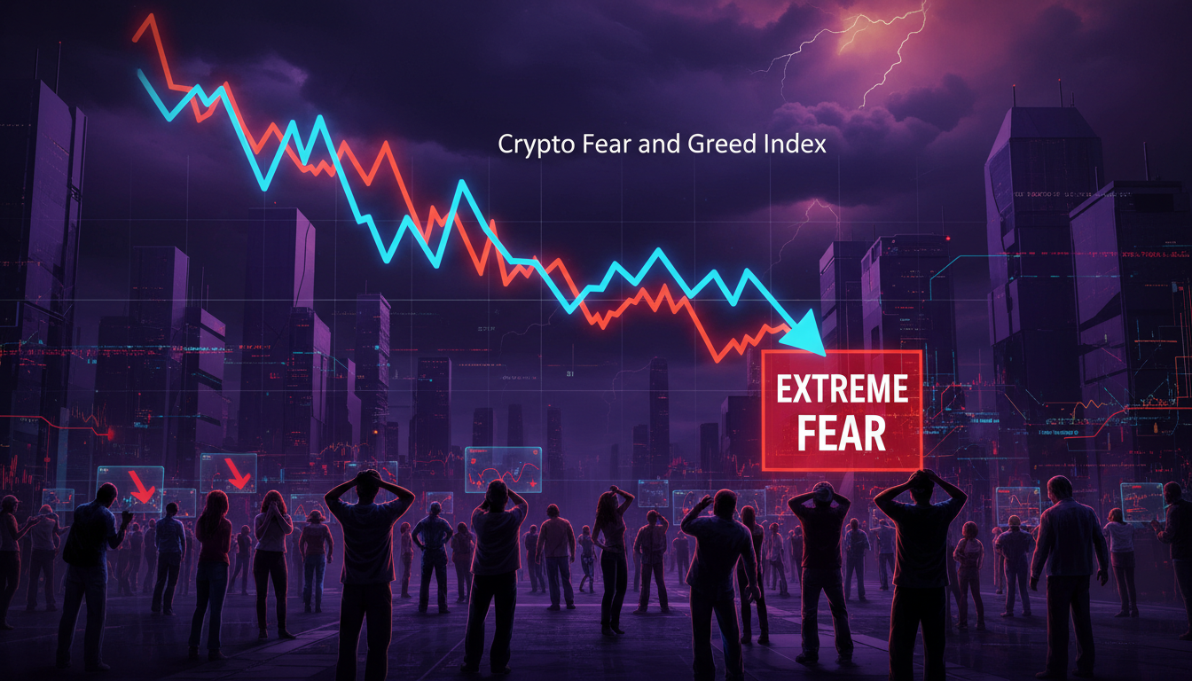 กราฟแสดงดัชนี Fear and Greed คริปโตร่วงลง