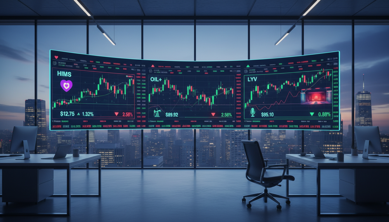 หุ้นสหรัฐฯ ผันผวนก่อนเปิดตลาด: Hims & Hers, หุ้นน้ำมัน, Live Nation