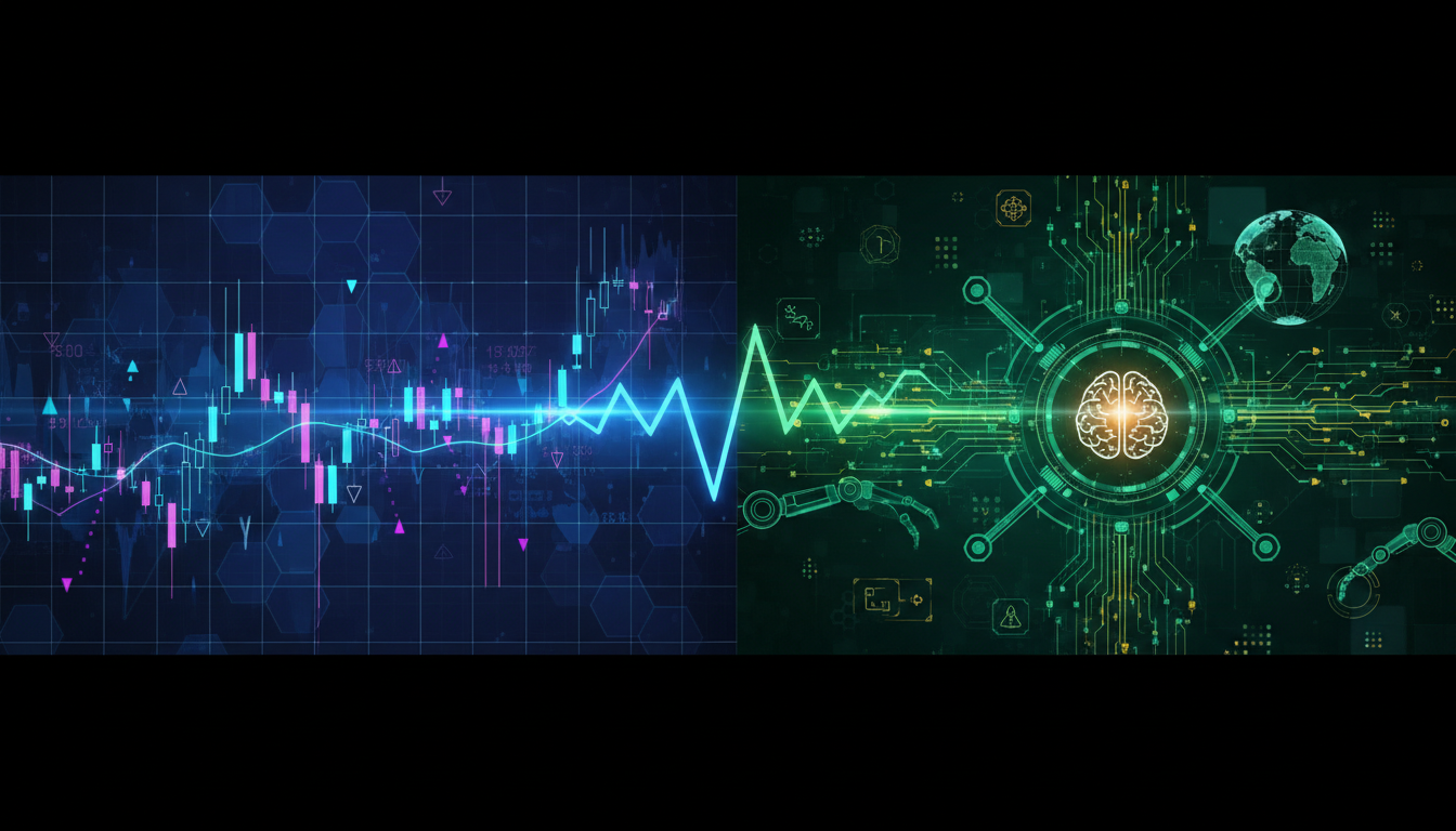 ภาพแสดงความแตกต่างระหว่างการลงทุนในคริปโตเคอร์เรนซีและ AI