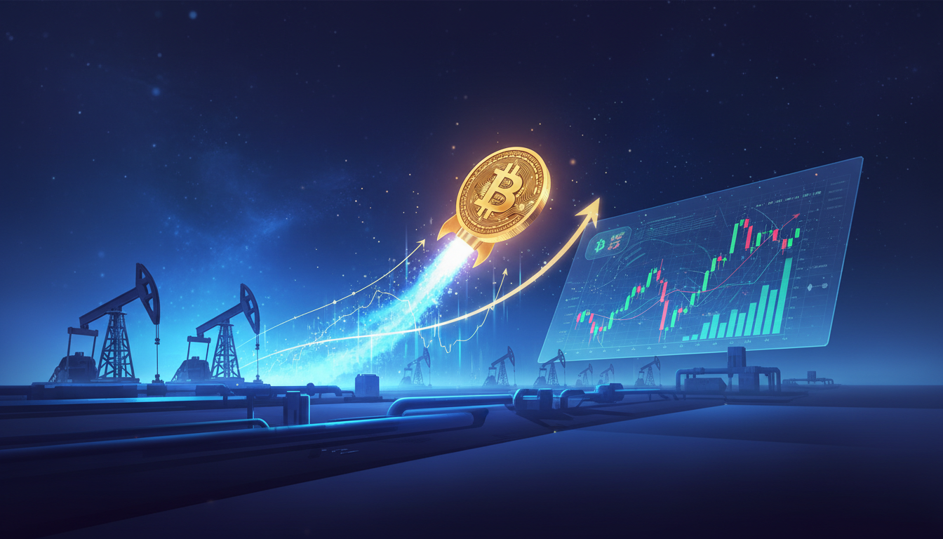 Bitcoin พุ่งสูงขึ้นเหนือน้ำมันและกราฟการเงิน