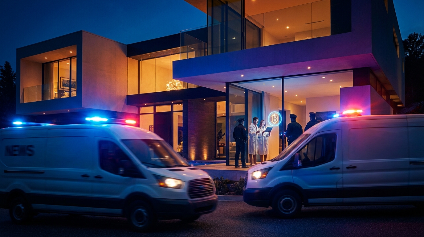 ภาพเหตุการณ์คู่รักชาวฝรั่งเศสถูกปล้น Bitcoin โดยแก๊งตำรวจปลอม