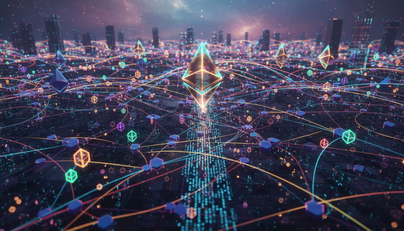 ภาพแสดงเครือข่าย Ethereum ที่มีการเชื่อมต่อกัน