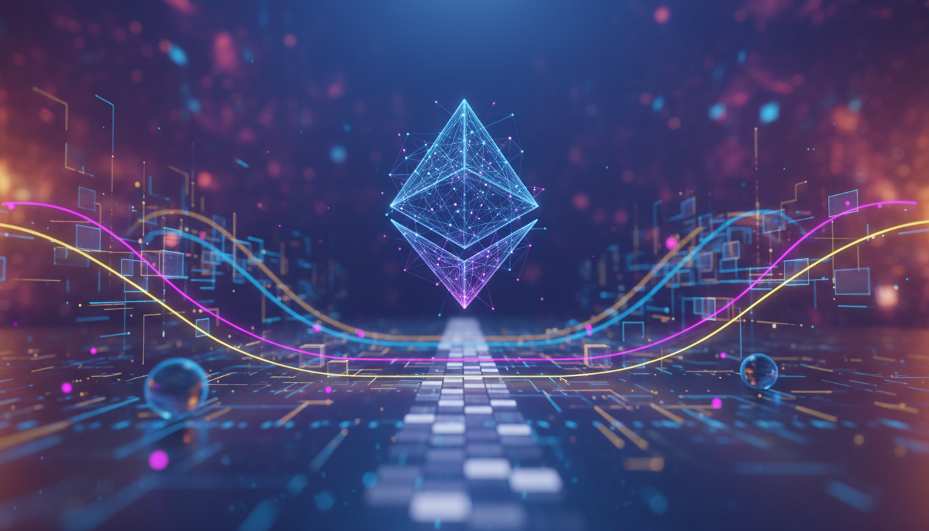 กราฟิกแสดงกิจกรรมบนเครือข่าย Ethereum ที่เติบโตขึ้น