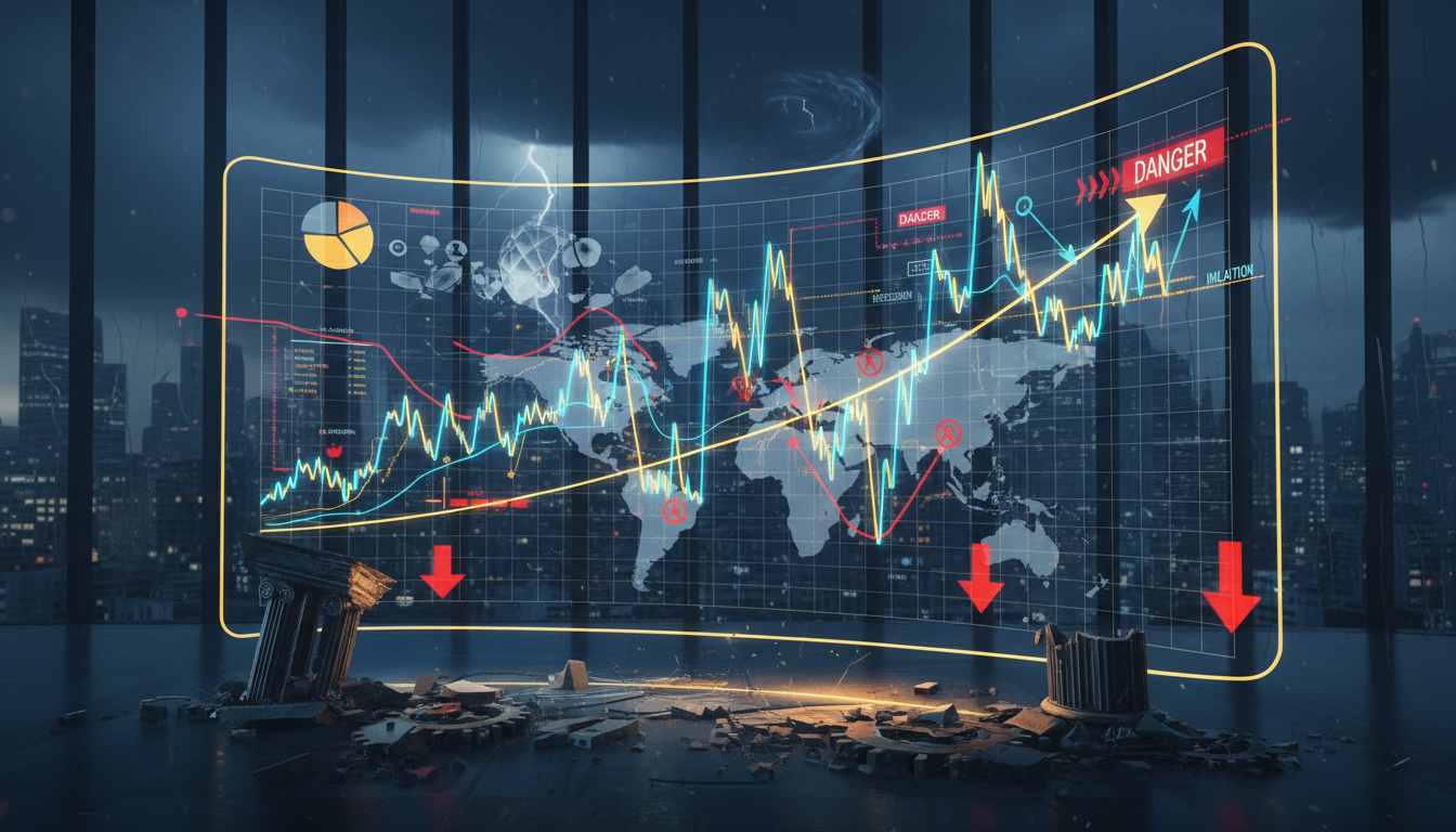 กราฟแสดงความผันผวนของราคา Bitcoin ท่ามกลางความไม่แน่นอนทางเศรษฐกิจ