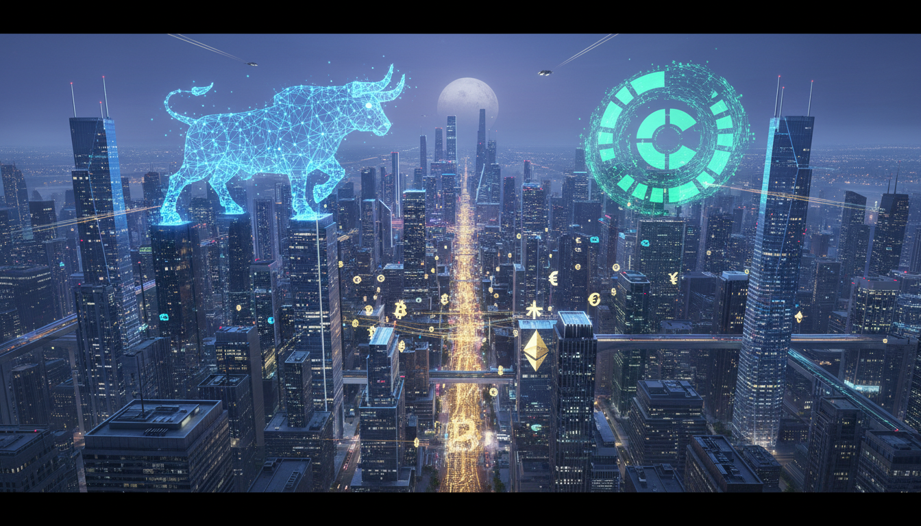 ภาพแสดงการแข่งขันระหว่าง Bullish และ Coinbase ในตลาดคริปโต Spot