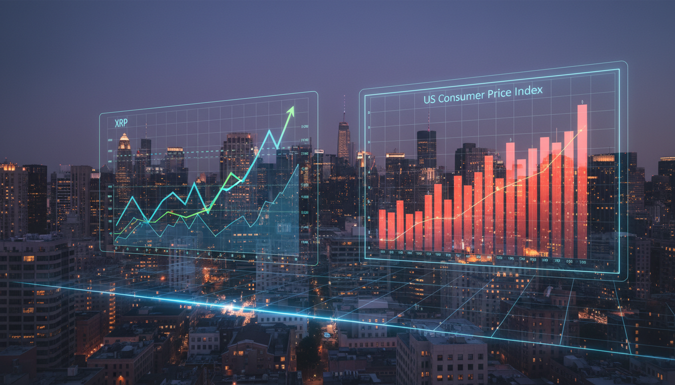 กราฟราคา XRP และดัชนี CPI สหรัฐฯ