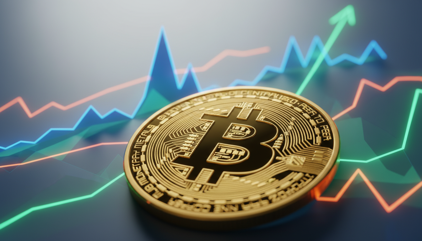 กราฟราคา Bitcoin ผันผวน แสดงถึงโอกาสและความเสี่ยงในการลงทุน