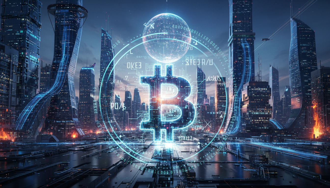 ภาพแสดง Bitcoin และคอมพิวเตอร์ควอนตัม