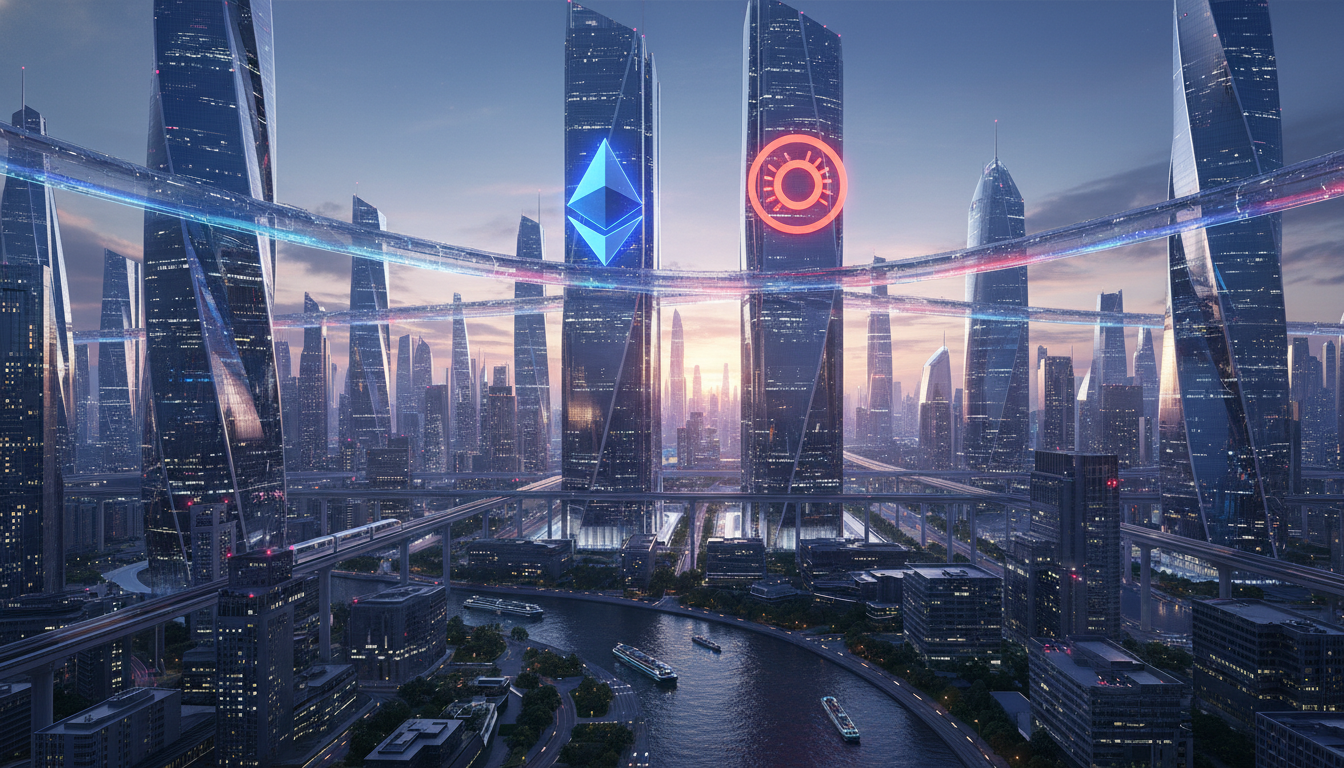 ภาพคอนเซ็ปต์ Ethereum Layer-2 Optimism